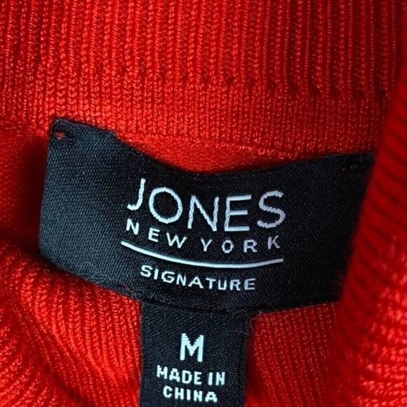 Jones New York Signature Womens Sweater Medium Red Turtleneck Pullover Ladies - Picture 5 of 8